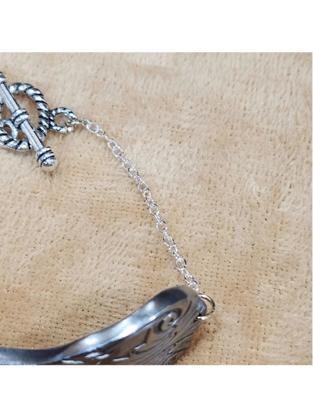 Big bold Chunky Handmade Silverwear Bracelet